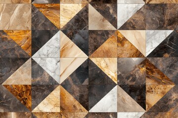 Poster - Geometric tile design featuring earthy tones for texture and depth interior space digital graphic contemporary viewpoint home decor concept