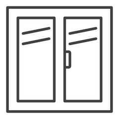 Poster - Closed Plastic Portal vector Window linear icon or symbol