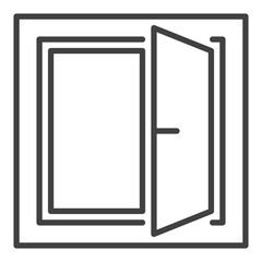 Poster - Minimalist Opened Window vector thin line icon or symbol