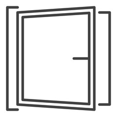 Poster - Opened Big Portal vector Window linear icon or symbol