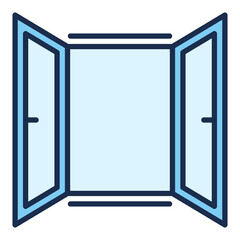 Poster - Vector Opened Window simple colored icon or symbol