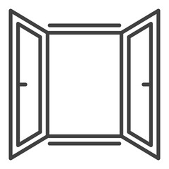Poster - Vector Opened Window simple icon or sign in thin line style