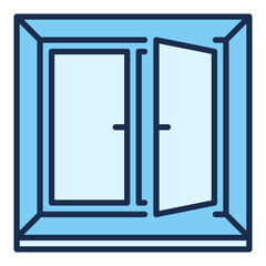 Poster - Vector Open Window blue icon or design element