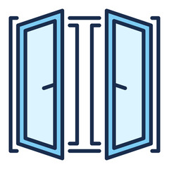 Poster - Window Installation vector blue icon or symbol