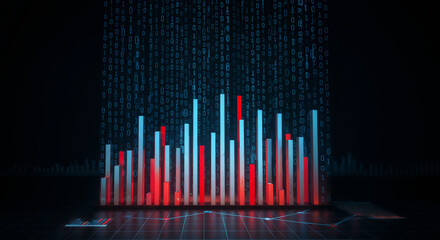 Poster - financial transactions charts and graphs . Generative AI