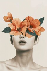 Wall Mural - Surreal floral portrait art