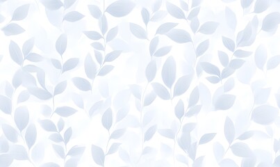 Wall Mural - shades of grey and white pattern, symmetrical leaves on the wallpaper, generative ai