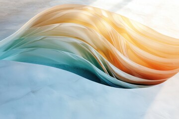 Poster - Tranquil abstract curves serene minimalist canvas digital art calming atmosphere smooth gradients contemporary design