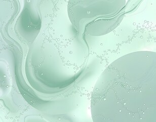 Wall Mural - Abstract Mint Green Liquid Bubbles Background