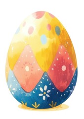 Canvas Print - Cute egg illustration pattern easter.