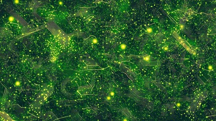 Abstract green glowing network texture.