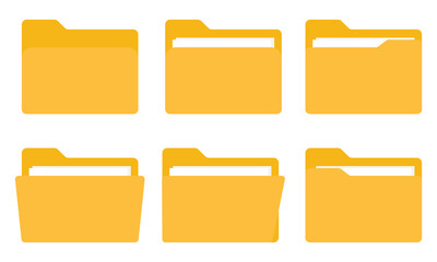 Poster - File folder icon set. Design for app, logo etc. Vector EPS 10