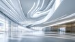 © Art Jabz - Modern building lobby;  futuristic stair; city view