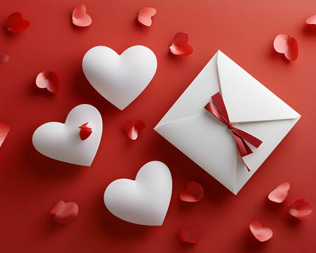 3d hearts gifts love letter on valentine's day