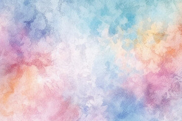 Wall Mural - Abstract Watercolor Sky with Blending Hues of Pink, Blue, and Yellow  Pastel watercolor wash background with abstract patterns