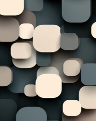 Poster - Abstract shapes on dark background with soft curves and modern design