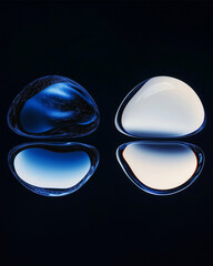 Poster - Liquid shapes abstract design with smooth contours and vibrant colors