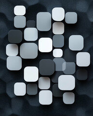 Poster - Geometric shapes in black and white graphic design with modern abstract backgrounds