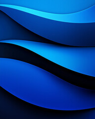 Poster - Abstract waves in blue tones creating a modern background with fluid shapes and smooth curves for artistic design