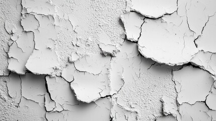 Aufkleber - Layers of weathered plaster reveal a fascinating tapestry of cracks and holes, showcasing the passage of time and the relentless effects of nature on this once-pristine wall