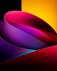 Poster - Abstract shapes intertwined in colorful design featuring vibrant background and modern aesthetics