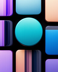 Poster - Colorful geometric shapes in abstract design layout with vibrant colors and modern graphics