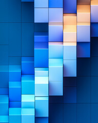 Poster - Geometric blocks in vibrant abstract design with colorful patterns