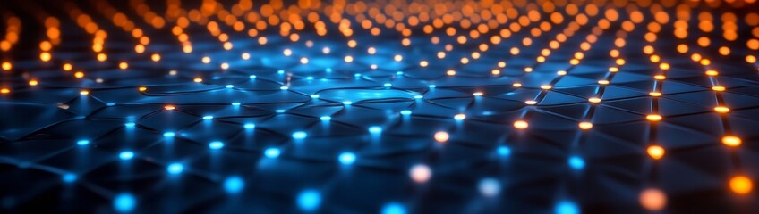 Poster - Abstract network with glowing nodes.