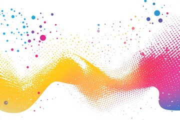 Aufkleber - Abstract colorful wave with halftone dots and vibrant colors.