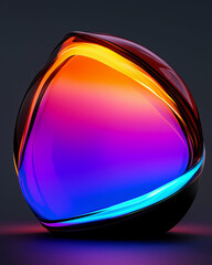 Poster - abstract glass shape with colorful design and vibrant hues in a modern style