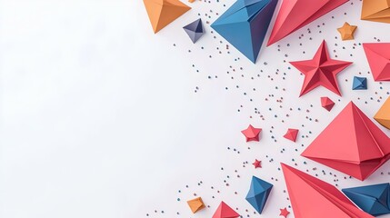 Poster - Vibrant Geometric Canvas, an engaging display of colorful abstract shapes and patterns, creating a dynamic visual experience.