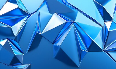 Poster - Cool ice blue gradient, featuring angular crystalline formations, evokes a sense of tranquility and elegance in a serene icy landscape.