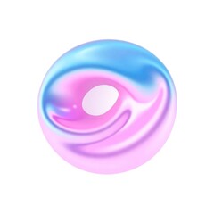 Poster - Shiny colorful donut-shaped object on a white background