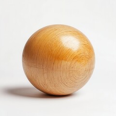 Wall Mural - Polished wooden sphere, studio shot, white background, design element