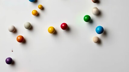 Poster - Colorful frame of many different colored balls. The frame is white and the balls are of various colors