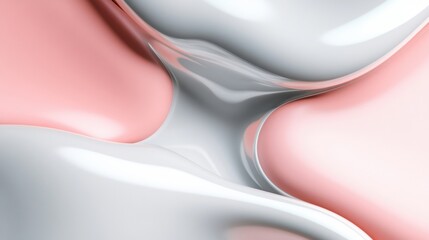 Poster - Curved shapes blend harmoniously, showcasing a mix of soft pastel colors that create a serene and inviting atmosphere