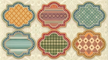 Aufkleber - Collection of Ornate Decorative Frames with Varied Patterns