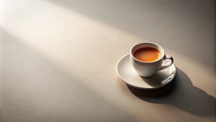 Poster - Aromatic Espresso in Morning Sunlight on a Neutral Surface