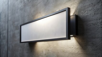 Fototapete - Illuminated Rectangular Wall Panel Mockup on Textured Surface