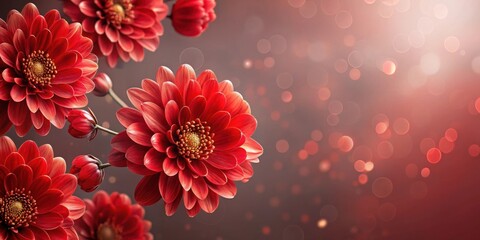 Poster - Vibrant Red Flowers with a Soft Bokeh Background Ideal for Elegant Designs