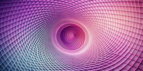 Poster - abstract purple and pink swirling grid pattern design with a central vortex