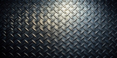 Aufkleber - Dark Diamond Plate Metal Texture Background Industrial Strength and Rugged Appeal