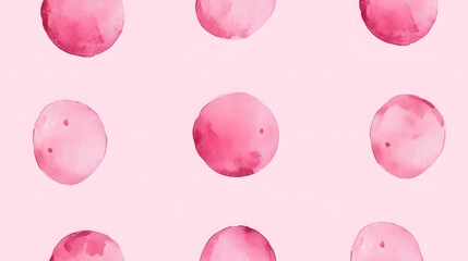 Wall Mural - Pink Watercolor Circles On A Pale Pink Background