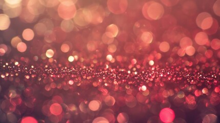 Poster - A mesmerizing display of red glittering bokeh lights adds a touch of sparkle and warmth, enhancing the ambience for any festive gathering