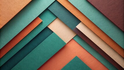 Poster - Abstract Geometric Pattern of Saturated Hues in Diagonal Arrangement