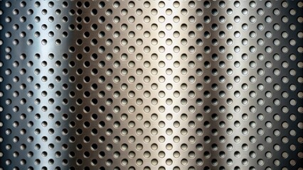 Aufkleber - Abstract Metallic Perforated Sheet with Gradient Texture and Regularly Spaced Circular Holes
