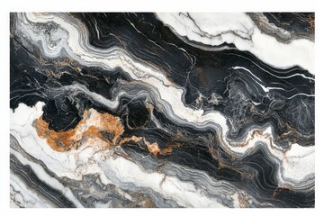 Poster - A beautiful marble surface displays contrasting black and white textures, demonstrating the balance of opposing forces through natural and artistic excellence.