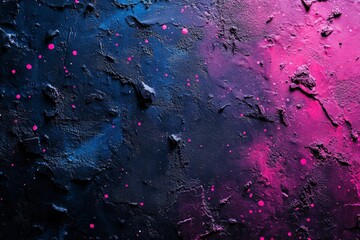 Poster - Vibrant pink and blue gradients create a textured, atmospheric background, evoking depth and intrigue in an abstract artistic style full of modern flair.