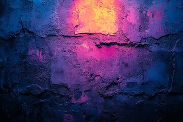 Aufkleber - Stunning abstract texture illuminated by pink and blue glow, creating a mysterious ambiance with crackled layers, embodying modern and creative stylistic elements.