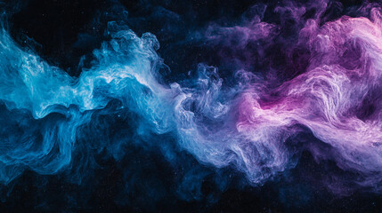 Poster - Colorful abstract swirls create a stunning visual display of vibrant hues in dark background